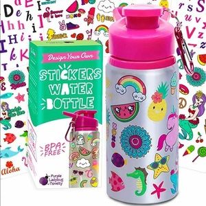 Kids Childrens Stickers Water Bottle Design